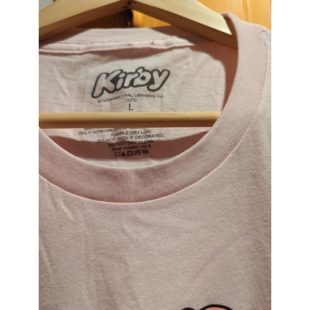 Kirby‎ Mens Pink Size Large Expressions Of Kirby Grid Design T-Shirt